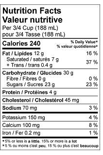 cherry cheesecake nutritional information